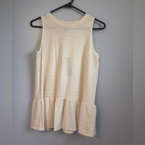 W5 Cream Knit Top with Gold Lurex Stripes